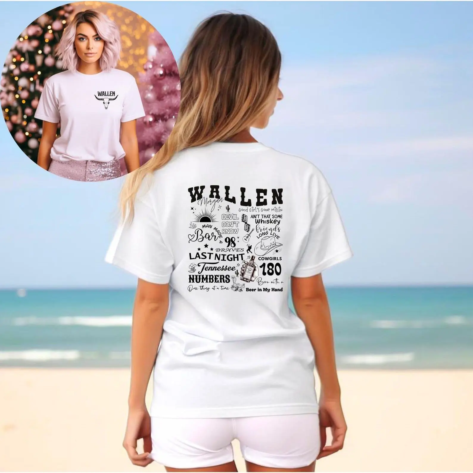 Wallen Country Music 2 Sided Shirt, Vintage Concert Top, Western Tour Tee, Cowboy Vintage Wallen Trendy Cowgirl Cowboy Merch