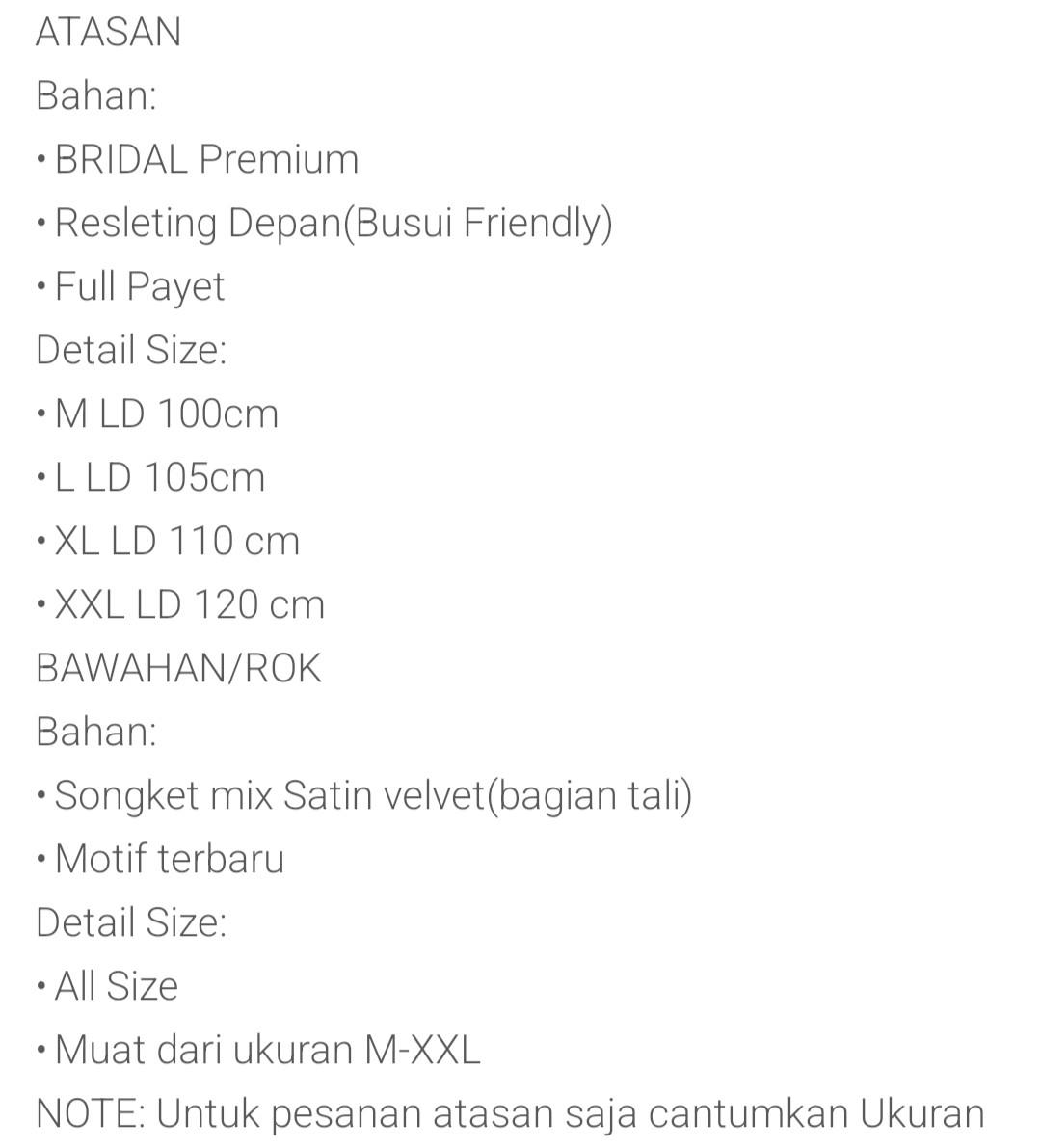 REAL PICT KEBAYA BAJU KURUNG BRIDAL PAYET (COCOK UNTUK SERAGAM PESTA) Kondangan Songket Atasan Wanita