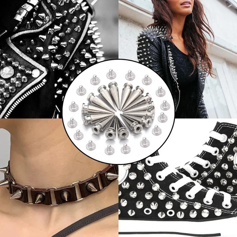 Product Introduction of 10/20pcs DIY Spike Punk Rivets Metal Cone Studs Fashion Punk Style Women Men Clothes Shoes Leather Accessories 13