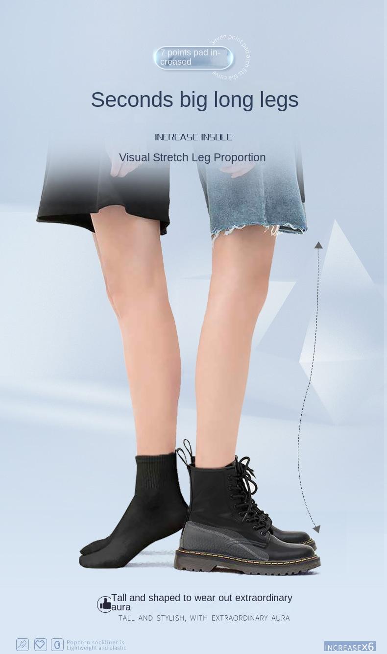 Product Introduction of Arch Support Height Increasing Insole Suitable for Men and Women Ergonomic Not Tired Feet Invisible Height Increasing Insole Cropped Heightening Insole Not Collapse Half Insole Popcorn Footwear Shoes 3