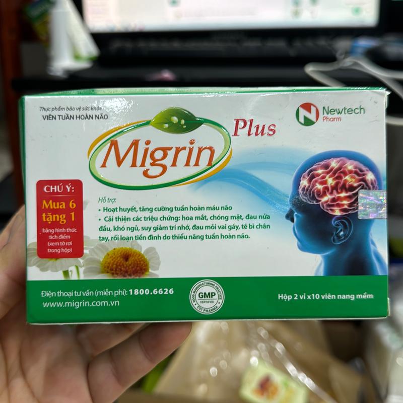 VIÊN TUẦN HOÀN NÃO MIGRIN PLUS - hộp 2vỉ X 10 viên - hoạt huyết tăng cường tuần hoàn máu não