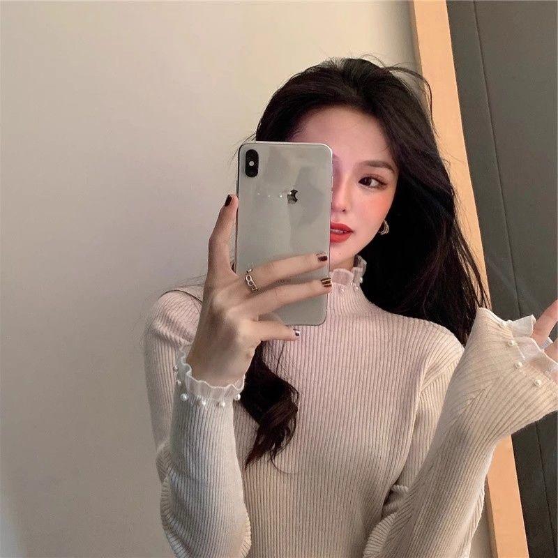 Product Introduction of Women's Half-Turtleneck Sweater Fall and Winter Inner Wear Bottoming Shirt New High-Grade Sweater Women's Mid-Collar Outerwear Top Knitwear Womenswear 5