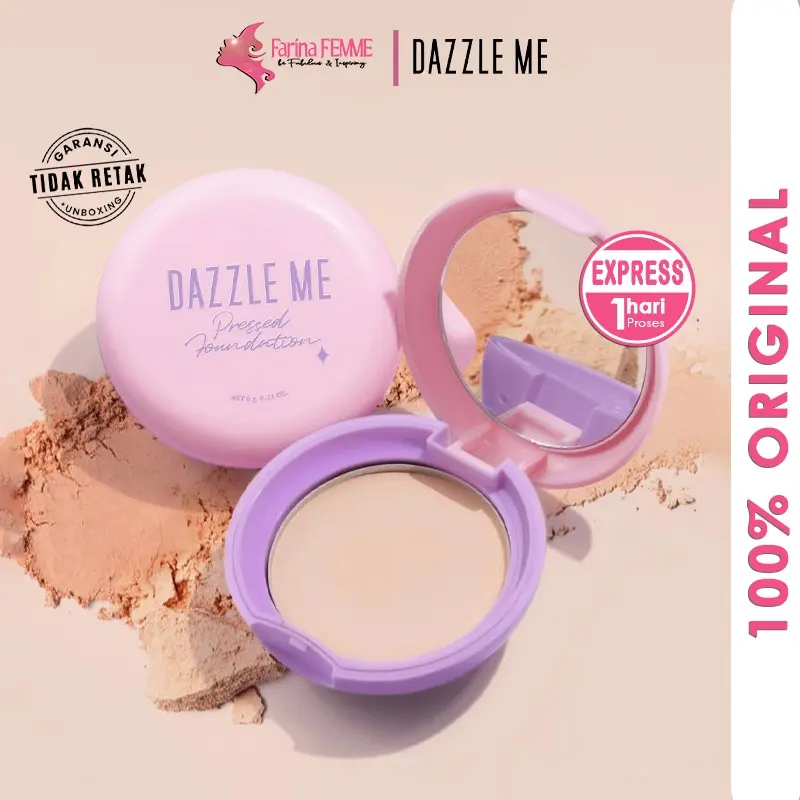 FEMME || [READY NEW SHADE] DAZZLE ME Muse Pressed Foundation | Long Lasting Filter Like Blurring Matte Compact Powder Oil-control Bedak Padat Wajah