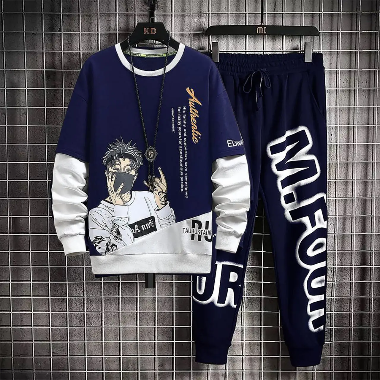 SETELAN AUTHEFOR - satu set baju + jogger Panjang Sweater Celana Polos Setelan