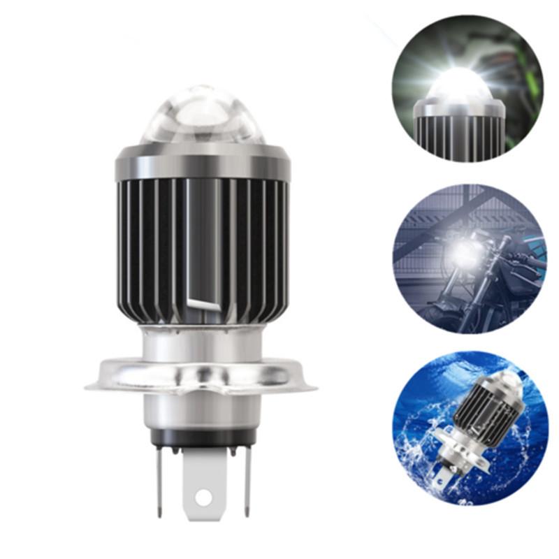 Đèn led bi cầu H4 MAX sáng cod vàng  pha trắng 4