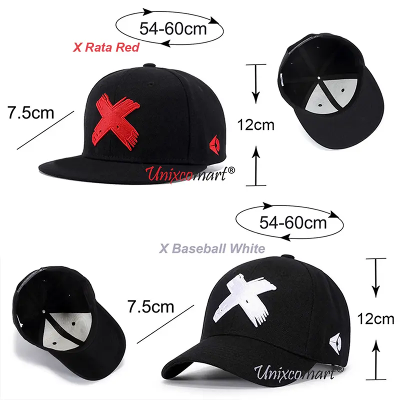 Topi X LOGO Baseball Or Brim Rata Hat Cap Casual Sport Distro Dewasa 3
