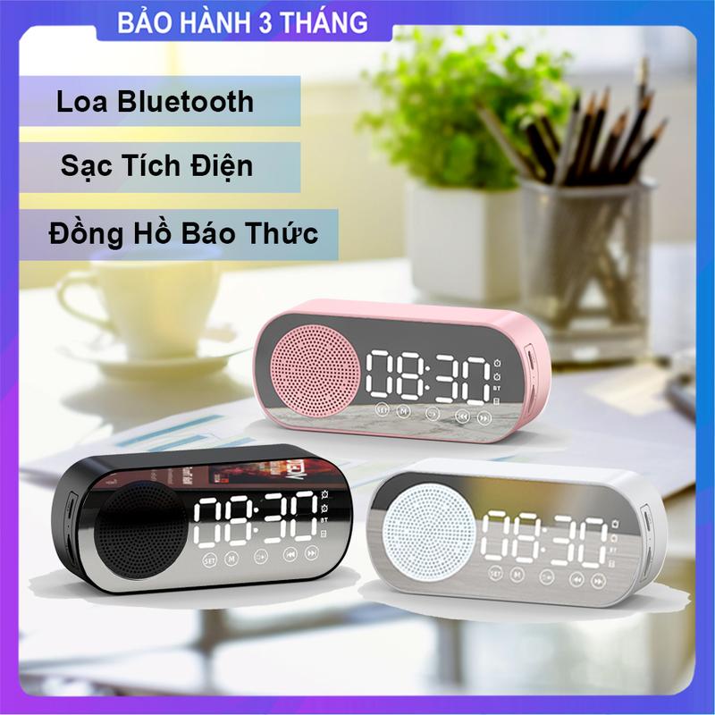 Loa Bluetooth Mini Z7 Kiêm Đồng Hồ LED Để Bàn | Loa Di Động Tráng Gương Có Báo Thức Hỗ Trợ Đài FM, Thẻ Nhớ Loa kệ sách Củ Loa Nghe Nhạc
