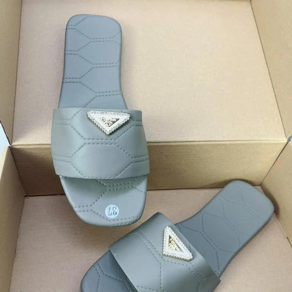 Dép Quai Ngang vân da sang xịn tam giác Shoes GiàY dép nu Jean Nhung DéP dép  quai