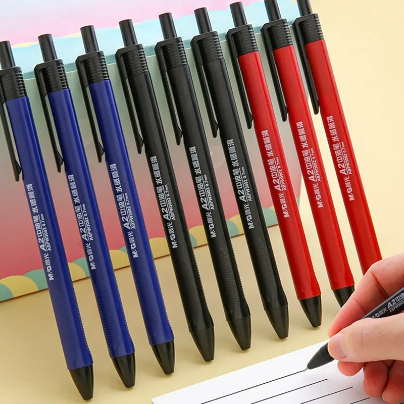 Pen gel boleh tarik 0.7mm, pen tandatangan dakwat berminyak untuk sekolah dan pejabat, ABPW3002