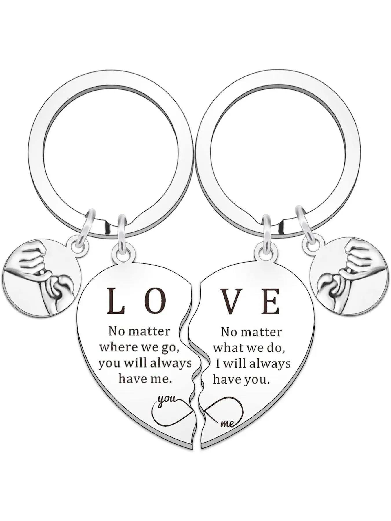 Couple Keychain, Heart Shaped Stainless Steel Keychain for Men Boyfriend Husband, Fashion Accessories for Daily Use, Trendy All-match & Exquisite Keychain for Birthday Gift, Valentine's Day, Gift