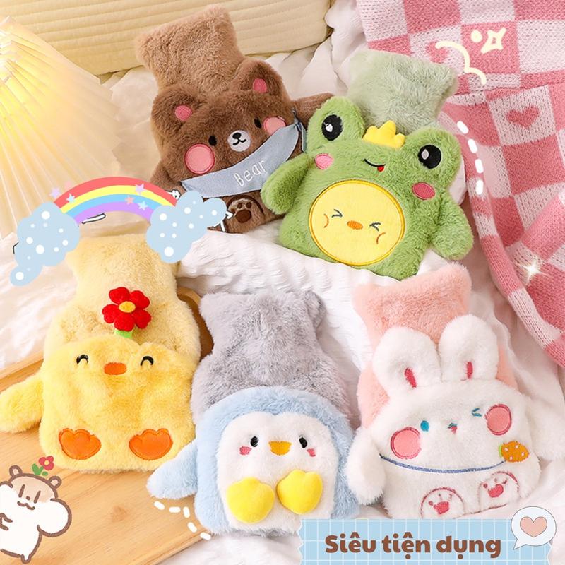Túi chườm đau bụng kinh, chườm nóng lạnh không cần cắm điện HL073 - túi chườm đa năng hiệu quả quà tặng bạn gái vải lông mịn giữ ấm cơ thể Đựng Nước Giữ Nhiệt túi chườm gấu 5