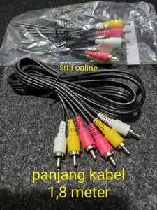 Kabel Rca to Rca 1.8m / Kabel AV VIDEO 1.8m / Audio 3-3 Original High Quality Accessories Stb