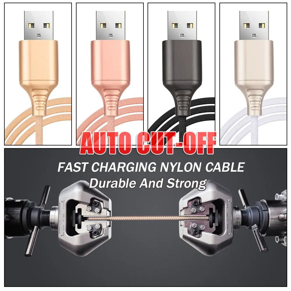 2A Intelligent Android Type C Automatic Disconnection Auto Cut-off Cable Data Sync Line Fast Charging USB Charger