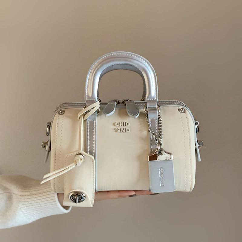 Túi xách tay/ đeo chéo dáng trống tag da size 18cm Bag Đeo Vai Da