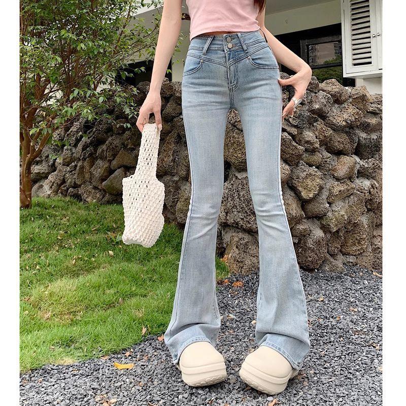 Product Introduction of Quần Dài Jean Mỏng, Dành Cho Phụ Nữ, Phong Cách Cô Gái Nóng Bỏng, Thắt Nơ Và Khâu, Cạp Cao Nhỏ Quần Cánh Bướm Thẳng, 145 Cỡ Women Pants 16