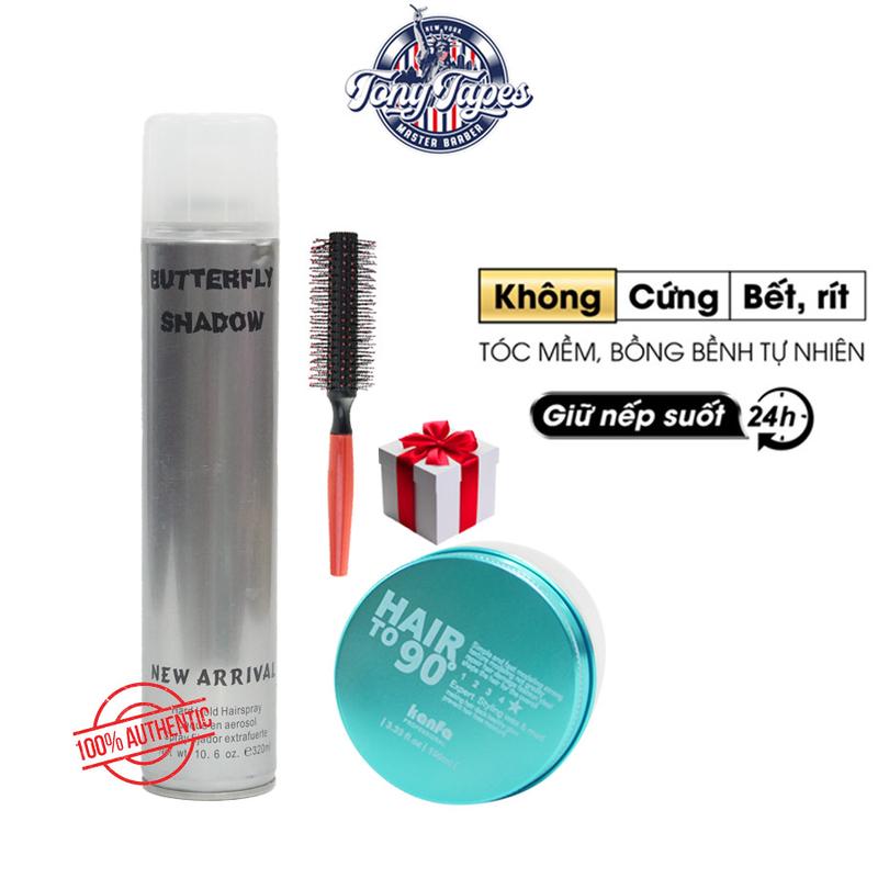 Sáp vuốt tóc nam tạo kiểu Hair to 90 kanfa CHÍNH HÃNG + Gôm xịt tóc giữ nếp phồng cho tóc mềm cứng tặng lược wax keo gel Serum