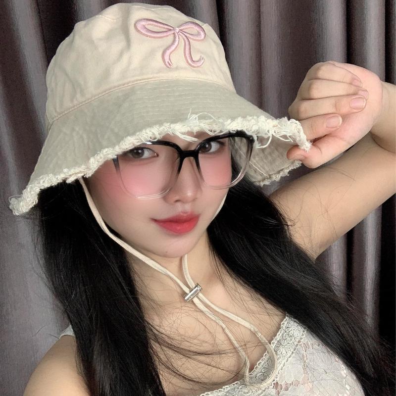 Mũ Bucket Tua Rua Nơ Vành Rộng Chống nắng Form Unisex Nam Nữ