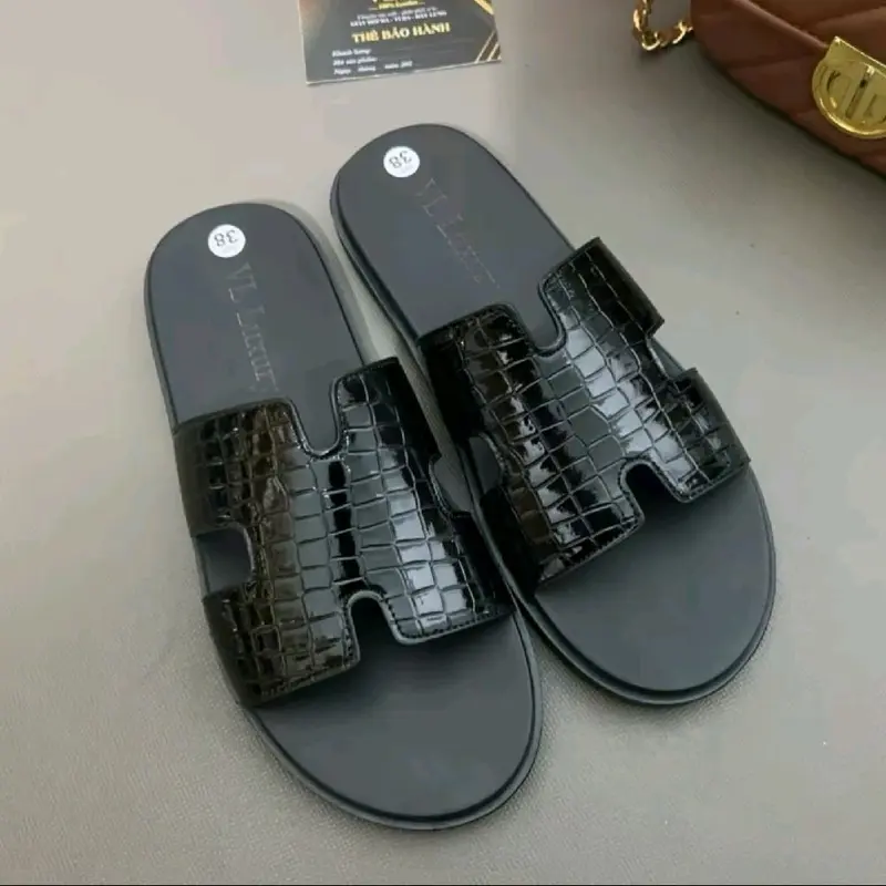 Dép Nam Chữ H.khâu Dấu Chỉ.Dép Chữ H.đế cao su,quai da chống bong nổ. Slipper DéP Đế Bằng Jean Nhung dép  chữ h dép  nam dép  đi dép  boy slip Đồngperyt Sandal hm xanh 7