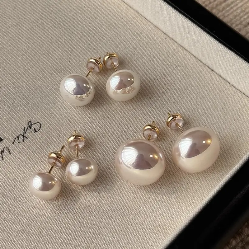 Bông Tai Đinh Tán, Một Cặp, Kim Bạc 925, Shijia, Màu Bột Hoa Anh Đào, Ngọc Trai Mantou, Dành Cho Nữ, Thiết Kế Độc Đáo Bông Tai Cao Cấp Hàng Mới Về
