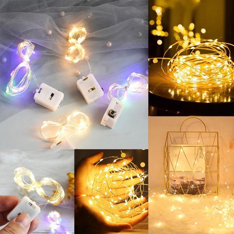 Sỉ dây đèn led trang trí fairylight đom đóm có sẵn pin dài 1m-2m KND02
