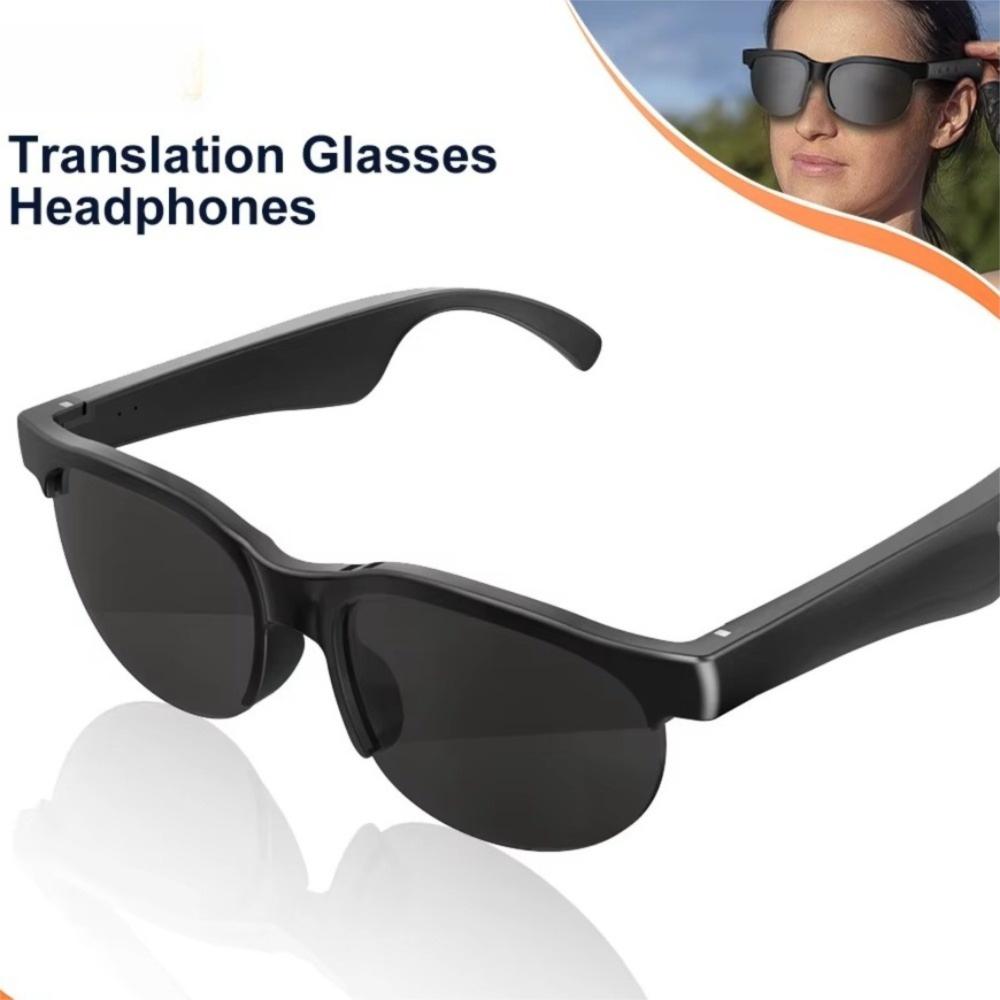 Translation AI Smart Glasses 144 Languages AI Real Time Bluetooth Glasses Earphones IPX4 Waterproof Bluetooth 5.4 Sunglasses
