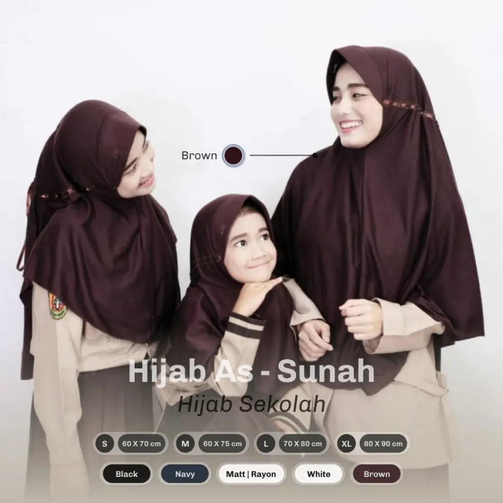 Hijab Anak Sekolah As - Sunnah / Jilbab Rabbani An-Dita / Jilbab Anak Instan / Jilbab Anak Robbani