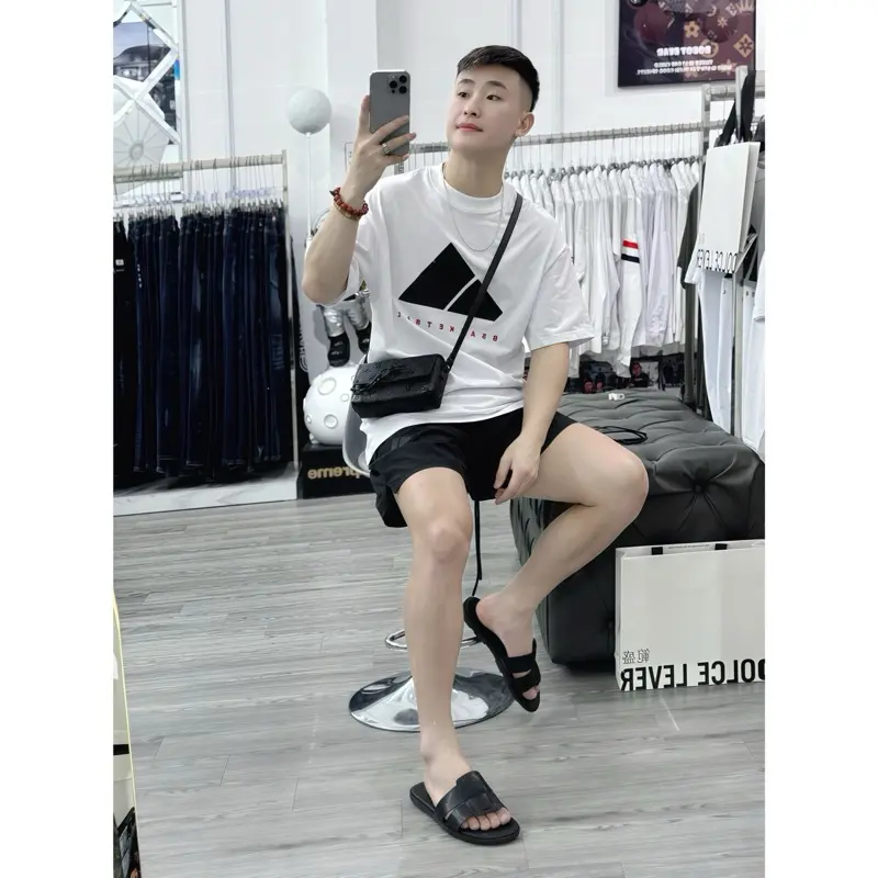 Bộ Thể Thao Hình Ép Cao Thành Hàng Cao cấp 2 màu ĐEN TRẮNG