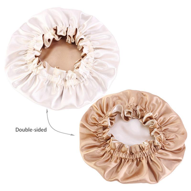 Product Introduction of Elastic Band Silky Satin Kids Bonnet Children Baby Dome Reversible Caps Elastic Stretch Hair Cover Hat Night Sleep Cap 0