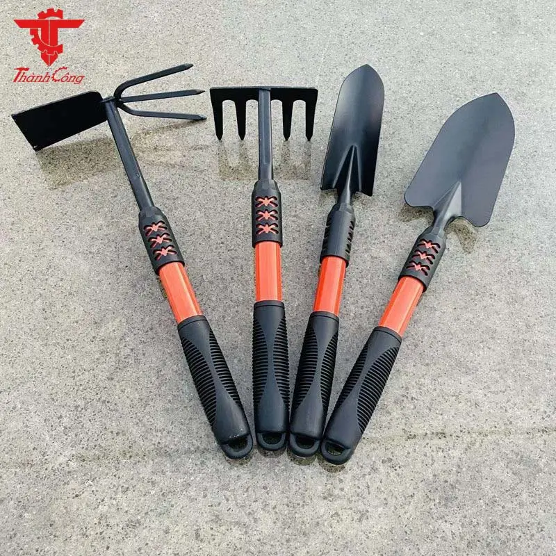 [ BẢO HÀNH 24 THÁNG] Bộ Dụng Cụ Làm Vườn 4 Món Bằng Thép Không Gì Tay Cầm Cao Su Chắc Chắn