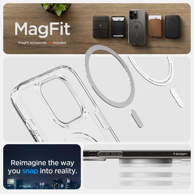 Product Introduction of Spigen Ultra Hybrid Mag (MagFit) Compatible with MagSafe Designed for Samsung Galaxy S23 Plus S23 Ultra S23+ Magnetic Wireless Charger Clear Case Cover 4