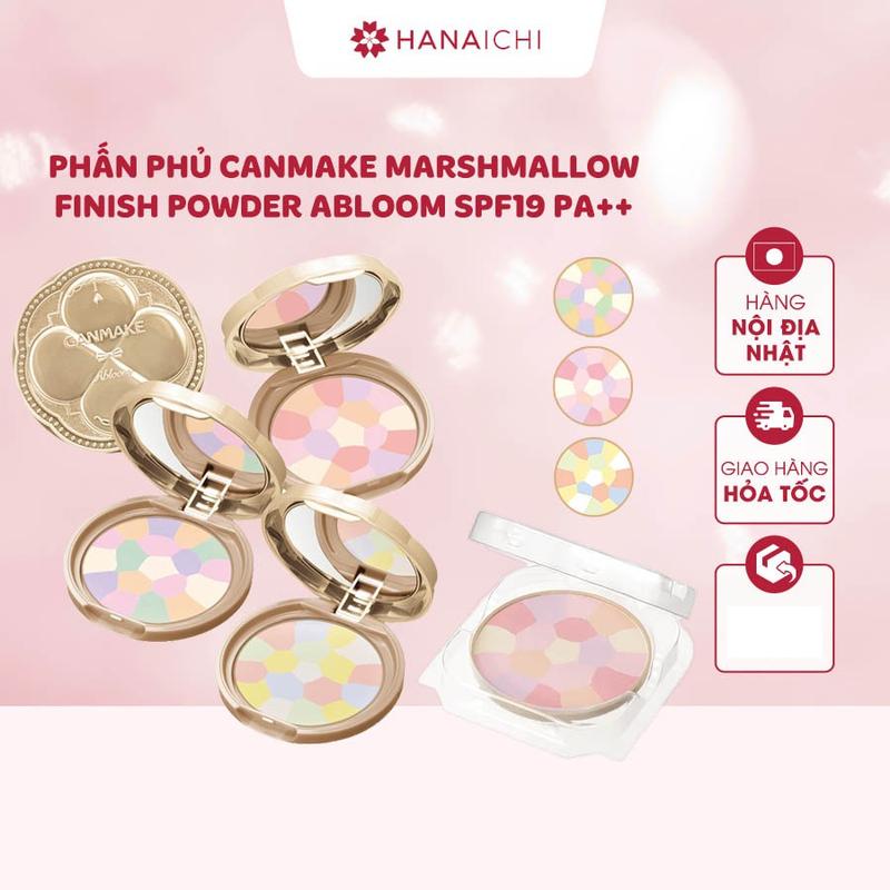 Phấn phủ Canmake Marshmallow Finish Powder SPF19+ 4g đa sắc kiềm dầu Trang Điểm Nữ Cosmetic Mỹ Phẩm Canmake abloom