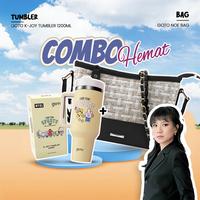Gambar Goto Living X Mak San [Paket Bundling 2 In 1] Botol Minum Tumbler BT21 Sport Tahan Panas Dingin 1200ML + Sling Bag Tas Selempang Wanita Rajut #CR - D7 BLACK dari Goto Living Kota Tangerang 2 Tokopedia