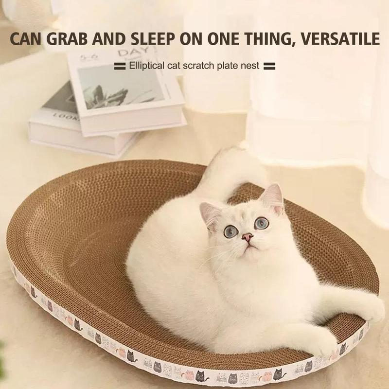 Nệm Bảng Cào Móng Cho Mèo, Đồ Chơi Móng Vuốt Mài Hình Bầu Dục Tròn, Thích Hợp Cho Mèo, Chống Mài Mòn, Thích Hợp Làm Giường Cho Mèo, Phụ Kiện Cho Mèo 0
