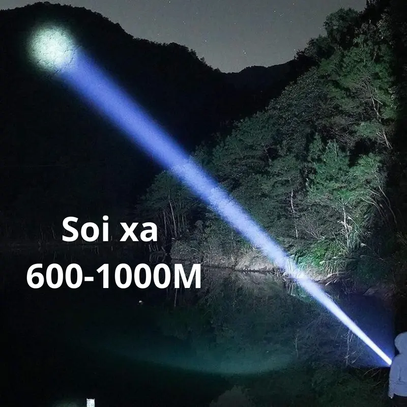 [BH-3 Tháng] Đèn pin cầm tay siêu sáng RAY BOW 1122 chiếu xa 600-1000 mét có ZOOM xa gần chống nước sạc ngược cho điện thoại HP-027 đèn  pin 4