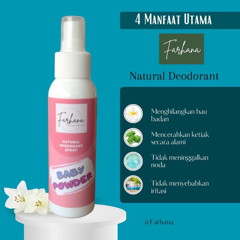 Deodorant tawas spray by Farhana Paket 5 Pcs penghilang bau badan efektif dan cepat non alkohol aman tanpa iritasi 2