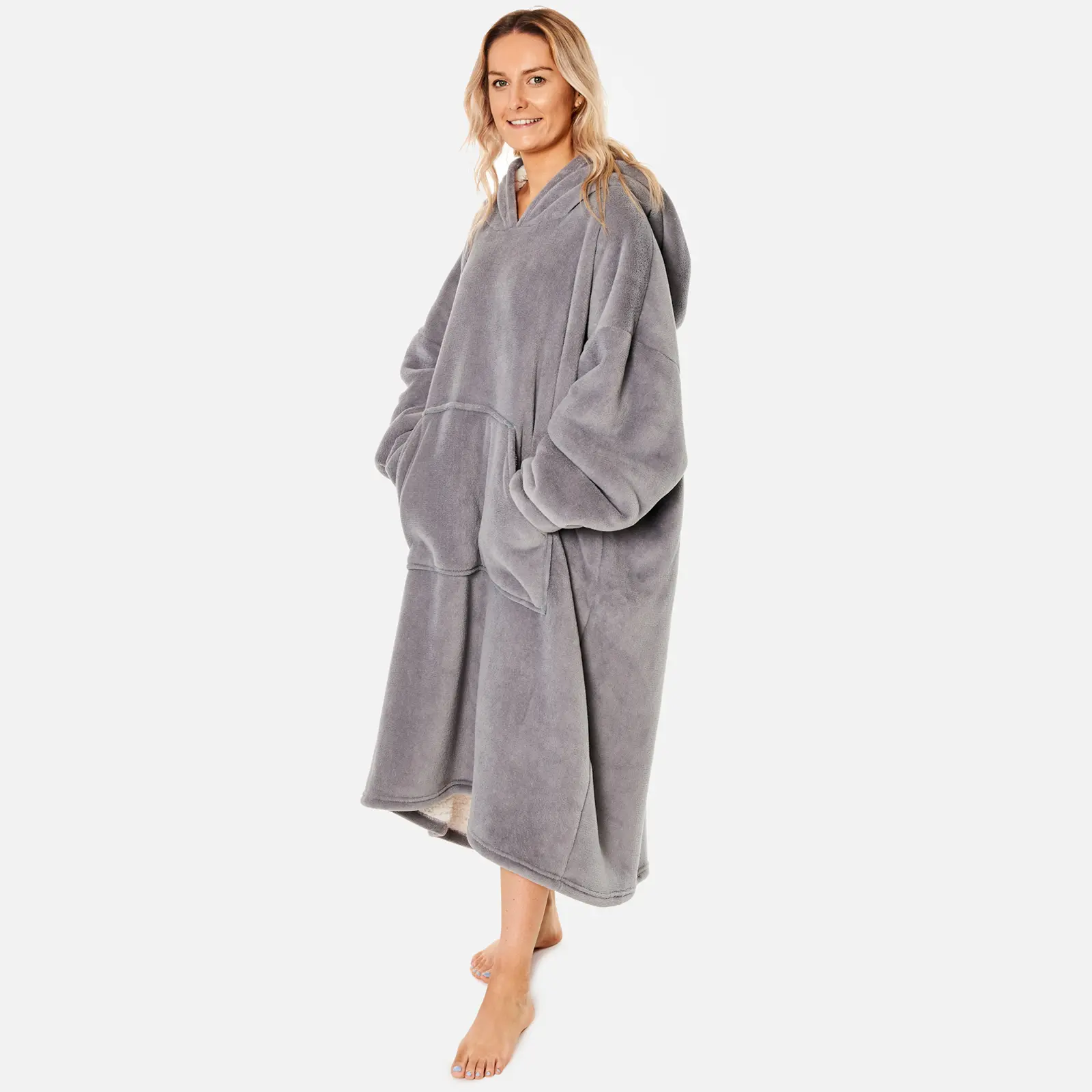 Sienna Extra Long Hoodie Blanket Oversized Soft Sherpa Fleece Giant Sweatshirt
