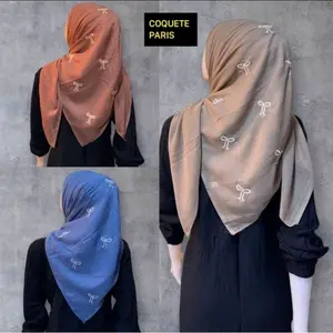 Hijab Segi Empat Pita Coquette Paris || Hijab Segi Empat Paris Pita