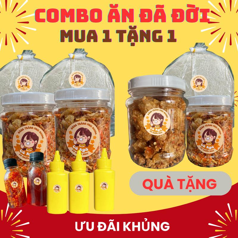 [139k] COMBO Bánh tráng phơi sương 450gr, hành phi muối ruốc 300gr, 3 chai bơ, hủ tóp mỡ lớn , sốt tắc, sa tế
