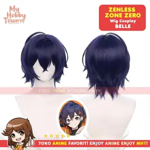 Wig Cosplay Anime Game ZZZ Zenless Zone Zero Belle Rambut Palsu