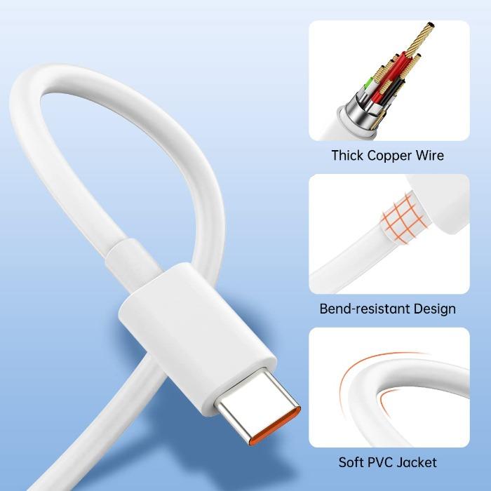 Product Introduction of For Xiaomi 120W fast charger 6A type C cable for Android phone fast charging adapter Universal Travel Charger for Xiaomi Redmi Note 10 11 11e pro, K20 K30 K40 mi 11 Poco X3 F3 13