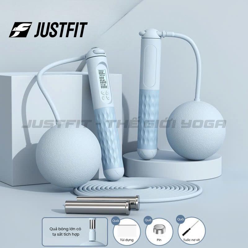 Dây nhảy KHÔNG DÂY JUSTFIT đếm số, đếm vòng, đếm calo tập nhảy thể dục, thể lực, thể thao Nữ Tập Gym có Pin