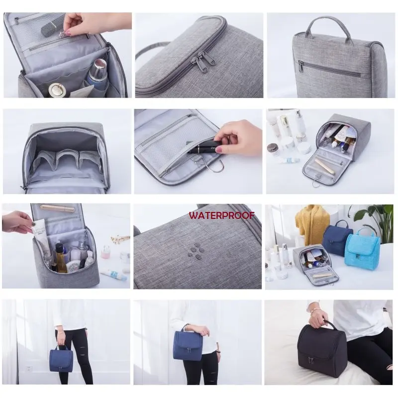SOLID COLOR Korean TOILETRY Bag / Tas Penyimpanan Alat2 Mandi dan Kosmetik 8