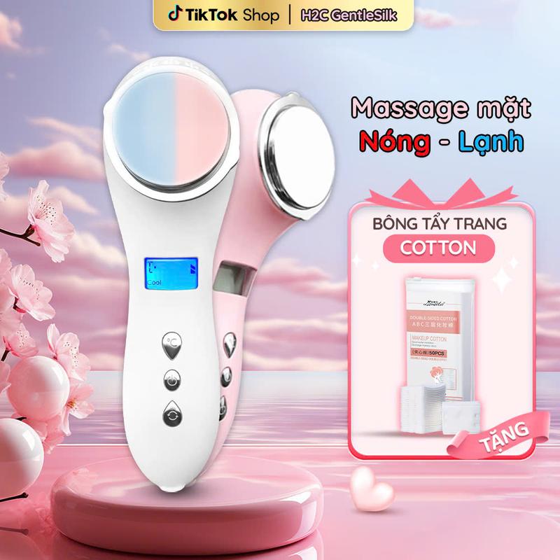 Máy massage mặt làm LẠNH - làm ấm H2C GentleSilk tẩy trang hỗ trợ đẩy tinh chất Skincare