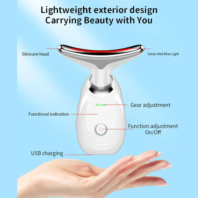 7 Colors Neck Face Lifting Massager, Neck Skin Tightening Device, for Men Women at Home and Outdoors, New Year & Winter Gift, Valentine's Day Gift for Men 3