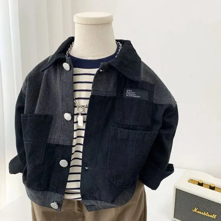 Áo Khoác Denim Bé Trai, Phong Cách Hàn Quốc, Hàng Mới Về Năm 2024, Đẹp Trai Và Thường Ngày, Thời Trang, Thích Hợp Cho Quần Áo Mùa Xuân Và Mùa Thu, Hợp Xu hướng, Dành Cho Trẻ Em Sơ Mi