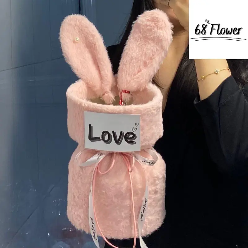 Cốt Bó Hoa Tai Thỏ Trắng ,Hồng ,Đen Sẳn Chỉ  Cắm Hoa   Làm Quà Tặng Ý Nghĩa Sinh Nhật, Valentine, Decor Phòng 5