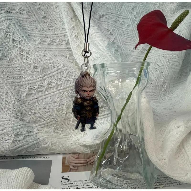 Dây Đeo buộc điện thoại di động, Thiết Kế Mới Thần Thoại Đen Wukong, Dây Xích Chuyền Điện Thoại Di Động Thích Hợp Cho Túi Học Sinh, Mặt Dây Chuyền Và Móc Chìa Khóa 2