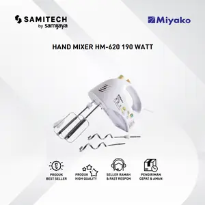 [GARANSI MURAH] MIYAKO HAND MIXER HM 620 HM-620 190 WATT Putih Listrik Pengaduk
