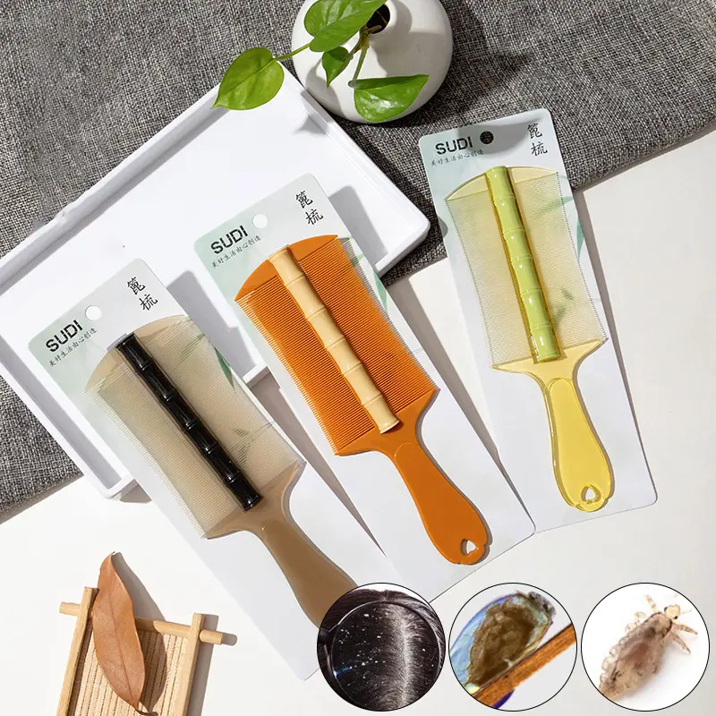 Lược Chấy Bằng Nhựa, Hai Mặt, Răng Siêu Dày, Loại Bỏ Gàu Và Làm Sạch Da Đầu, Lược Mát Xa Da Đầu, Loại Bỏ Bọ Chét, Dụng Cụ Làm Tóc