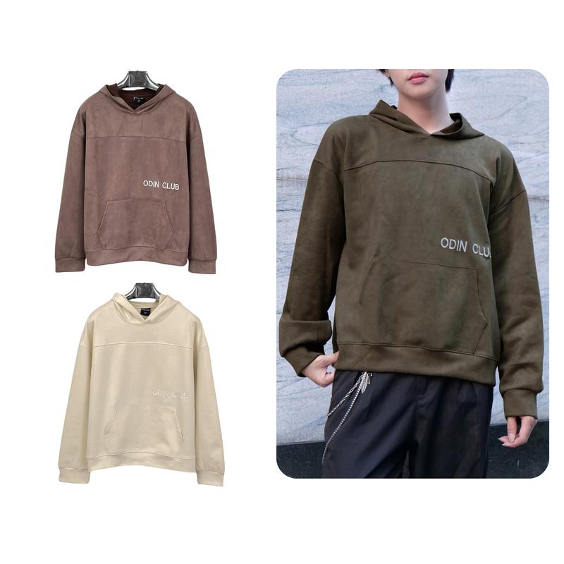 Áo hoodie da lộn Fuse ODIN CLUB, Áo nỉ có mũ thời trang nam nữ chất liệu da lộn